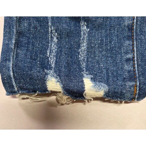 Risen Los Angeles Distressed Raw Hem Blue Skinny Jeans Womens Size 29/9 New Tags - Picture 5 of 14